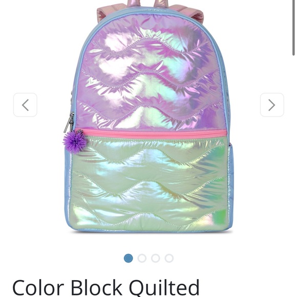 Iscream Color Block Quilted Backpack – Nylon, Padded Straps, Excellent Condition - Picture 3 of 8